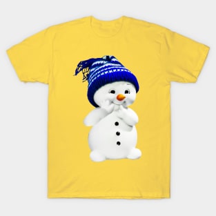 Merry Christmas Cute Snowman With Hat T-Shirt